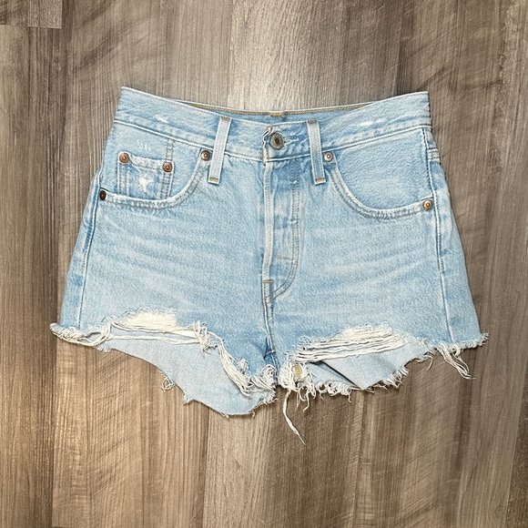 Levi's Pants - Levi's 501 Cut Off Distressed Denim Shorts - 23